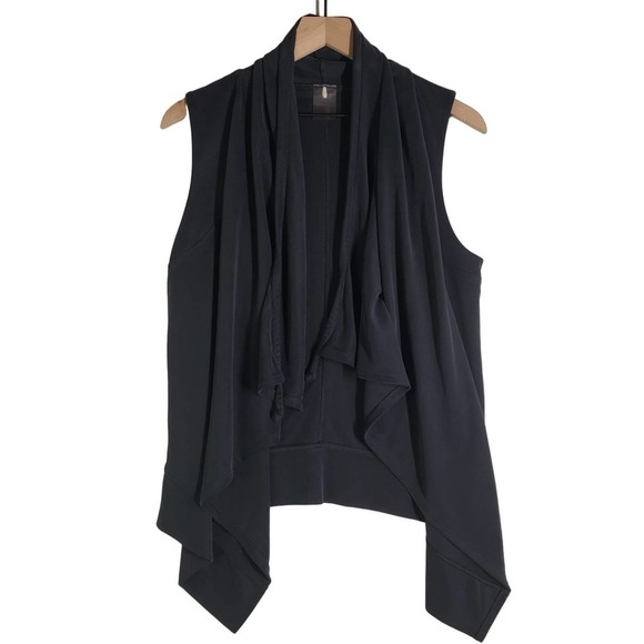 Calia Journey Vest M‎ Drawstring Waterfall Front Washed Black - Picture 2 of 8